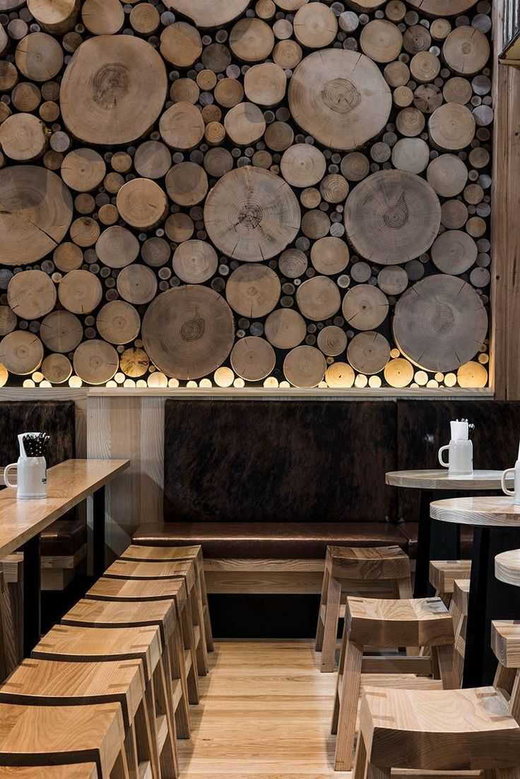 Дизайн кафе в деревянном стиле
