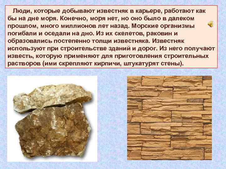 Известняк камень: свойства и применение горной породы