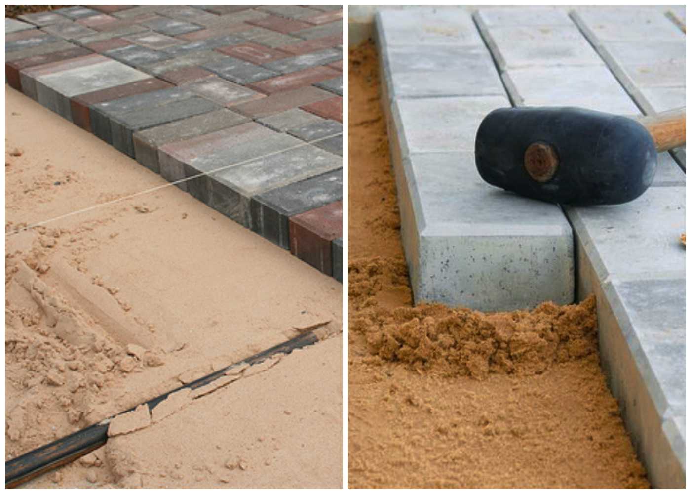 Укладка тротуарной плитки на песок: мощение своими руками на даче
