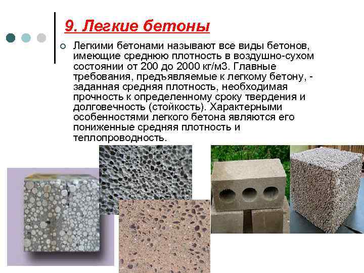 Основные компоненты состава бетона