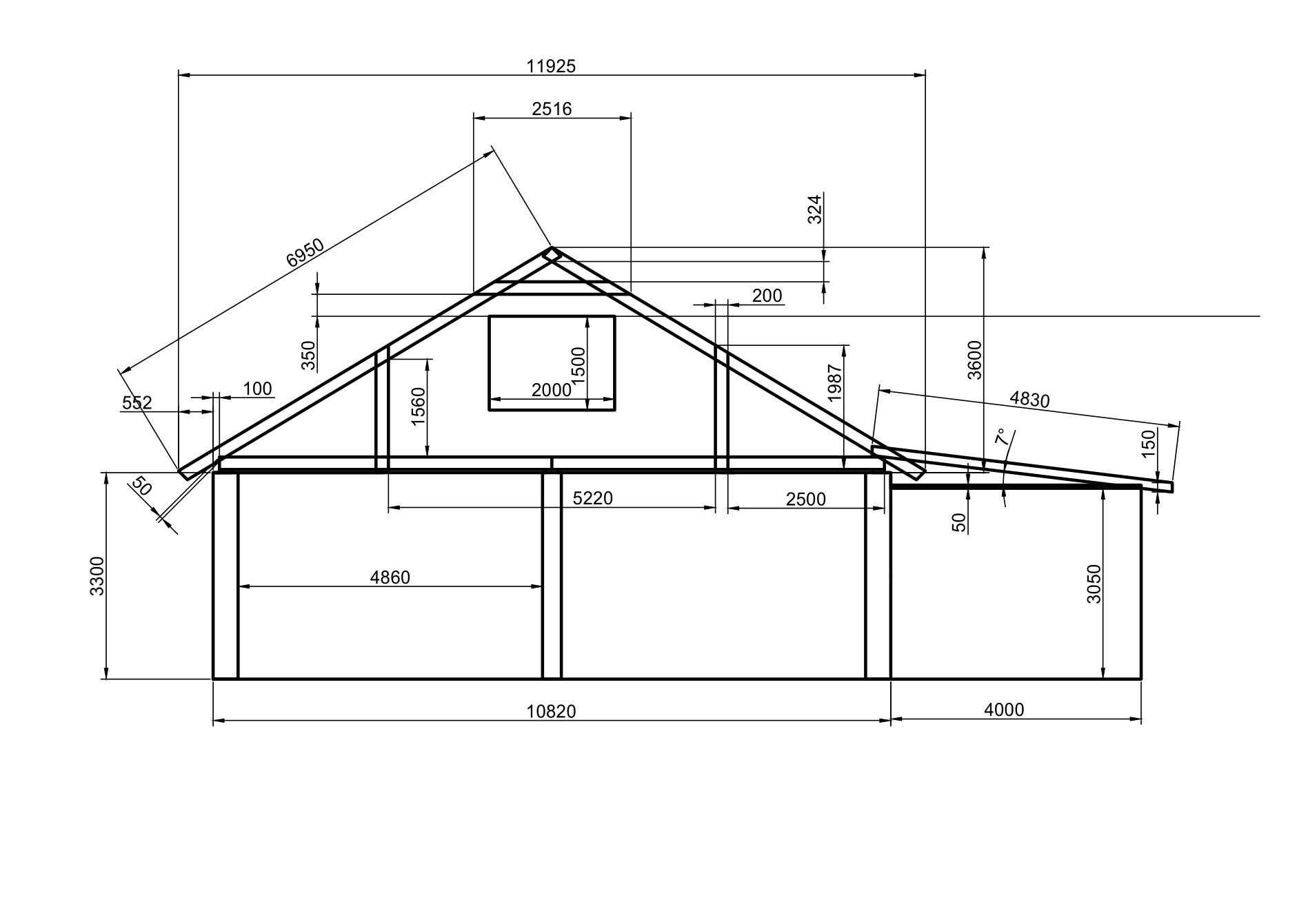 Расчет двухскатной крыши: ширина, углы наклона, размеры + проектирование